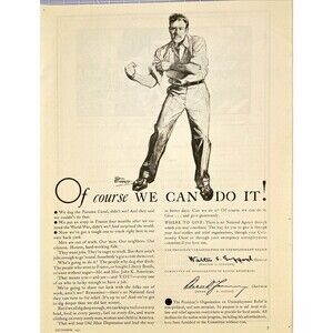 Presidents Organization on Unemployment "Of Course we can do It!" Vtg Print 1931